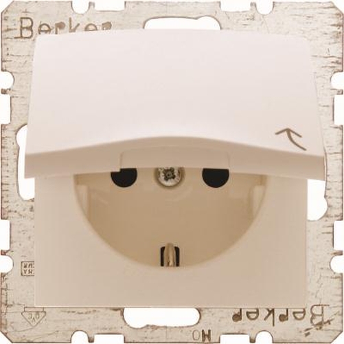 Berker 47518982 Steckdose SCHUKO mit Klappdeckel S.1 Weiß, Glänzend Berker 47518982 Steckdose SCHUKO mit Klappdeckel S.1 Weiß, Glänzend