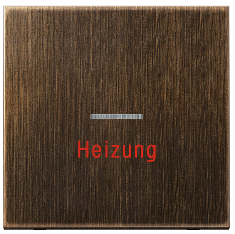 JUNG ME2990HAT Kontroll-Wippe mit Aufschrift "Heizung" Messing- Antik