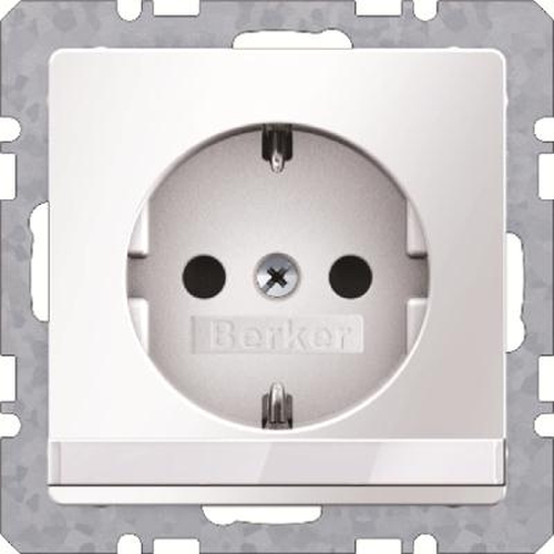 Berker 47496089 Steckdose SCHUKO mit Beschriftungsfeld u. erh.BS Q.1/Q.3 Polarweiß, Samt Berker 47496089 Steckdose SCHUKO mit Beschriftungsfeld u. erh.BS Q.1/Q.3 Polarweiß, Samt