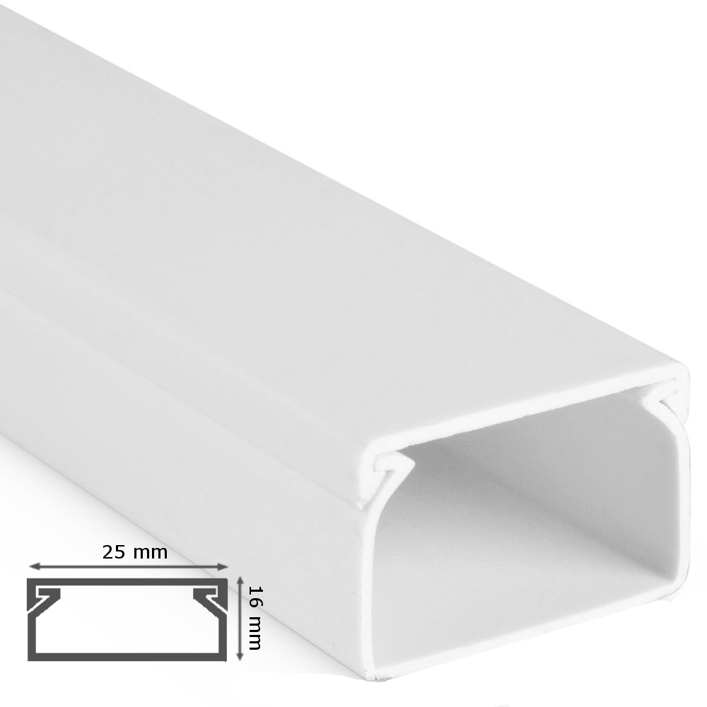 Kabelkanal 16x25x1900mm Weiß Kabelkanal 16x25x1900mm Weiß