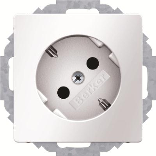 Berker 47276089 Steckdose SCHUKO 45° Q.1/Q.3 Polarweiß, Samt