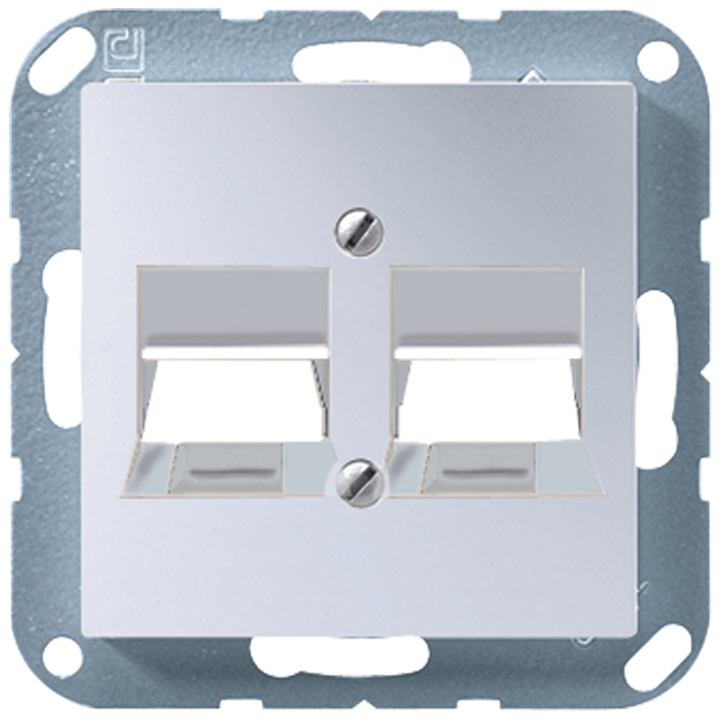 JUNG A569-2NWEAL Abdeckung 2-Loch für Modular-Jack-Steckbuchsen Aluminium JUNG A569-2NWEAL Abdeckung 2-Loch für Modular-Jack-Steckbuchsen Aluminium