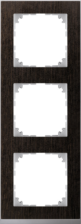 Merten MEG4030-3671 Rahmen 3-Fach M-Pure Decor Wenge/Aluminium