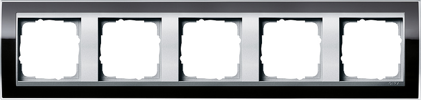 GIRA 0215736 Rahmen 5-Fach Event-Klar Schwarz/ Farbe-Alu GIRA 0215736 Rahmen 5-Fach Event-Klar Schwarz/ Farbe-Alu