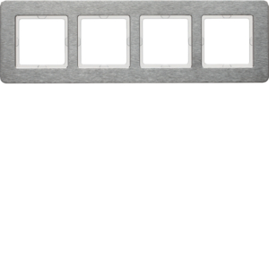 Berker Rahmen 4Fach waagerecht, Q.7, Edelstahl, Metall Gebürstet Berker Rahmen 4Fach waagerecht, Q.7, Edelstahl, Metall Gebürstet