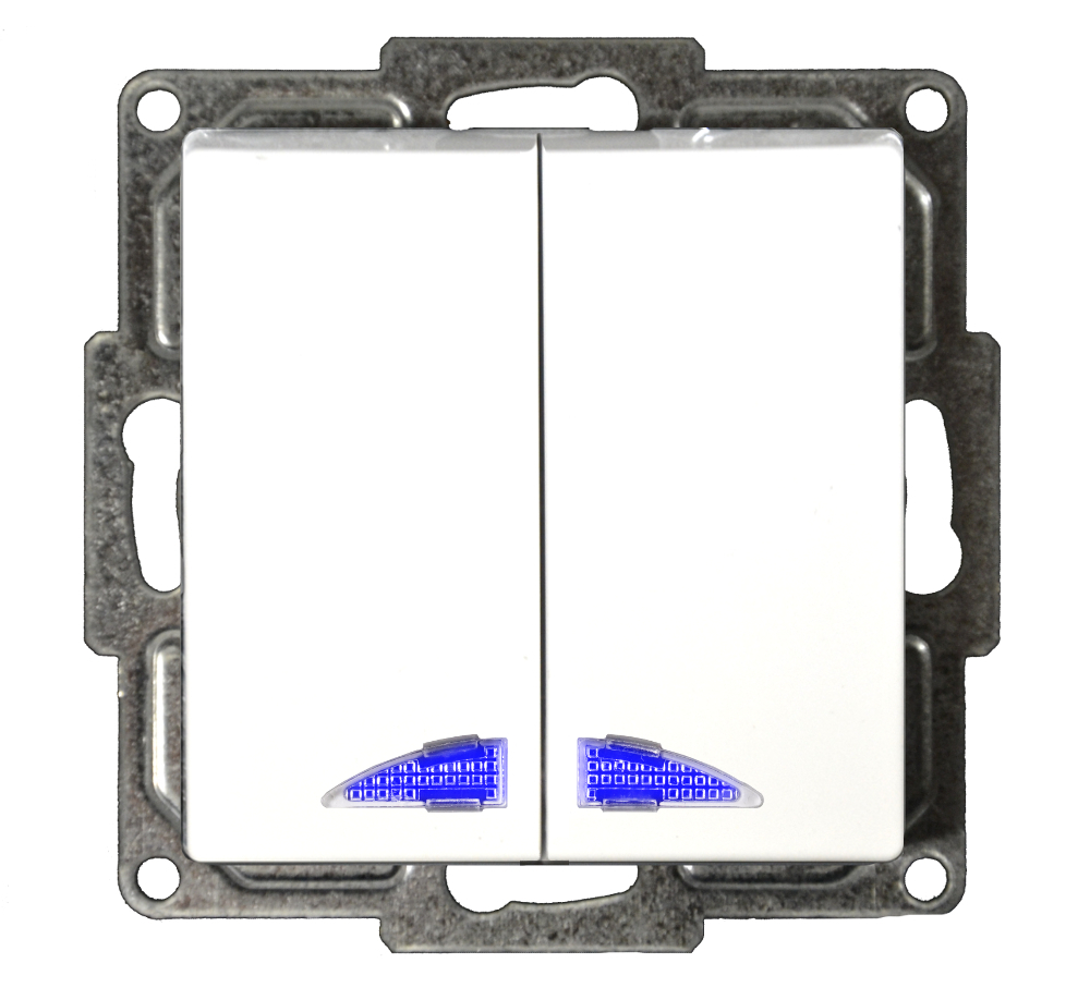 Visage Serienschalter mit LED Alpinweiß