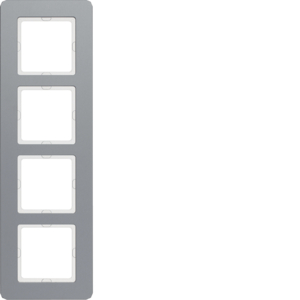 Berker 10146074 Rahmen 4Fach, Q.7, Alu, Aluminium Gestrahlt Berker 10146074 Rahmen 4Fach, Q.7, Alu, Aluminium Gestrahlt
