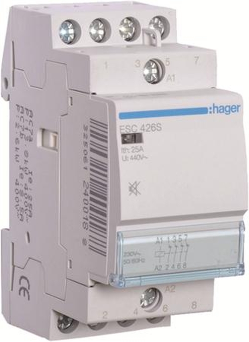 Hager ESC426S Installationsschützebrummfrei 25A 4 Öffner 230V