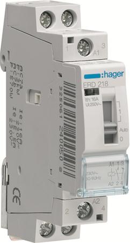 Hager ERD218 Installationsrelais 1 Schließer + 1 Öffner 16A24V