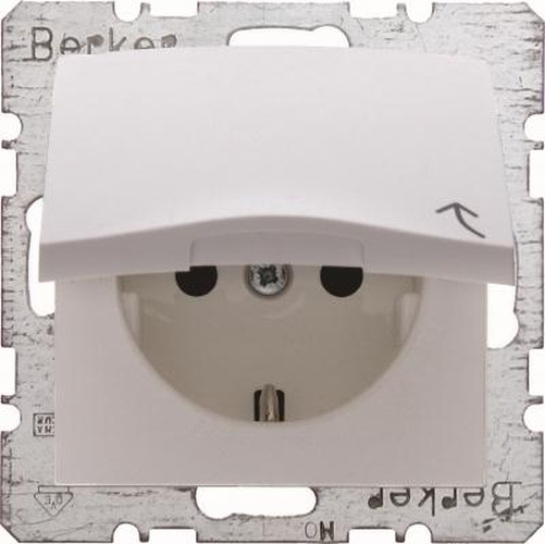 Berker 47511909 Steckdose SCHUKO mit Klappdeckel S.1/B.3/B.7 Polarweiß, Matt Berker 47511909 Steckdose SCHUKO mit Klappdeckel S.1/B.3/B.7 Polarweiß, Matt