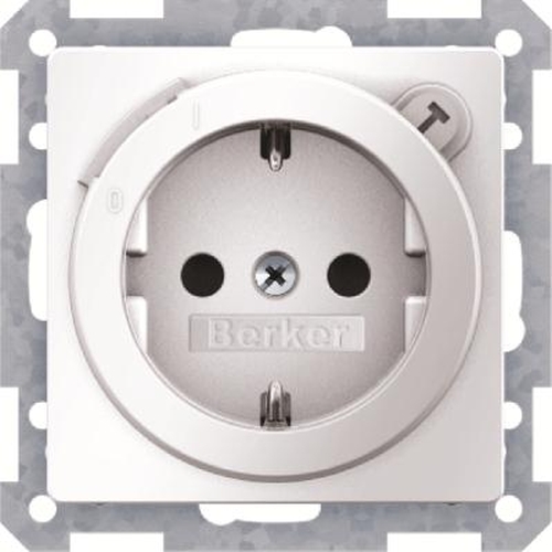 Berker 47086089 Steckdose SCHUKO mit FI-Schutzschalter u. erh.BS Q.1/Q.3 Polarweiß, Samt Berker 47086089 Steckdose SCHUKO mit FI-Schutzschalter u. erh.BS Q.1/Q.3 Polarweiß, Samt