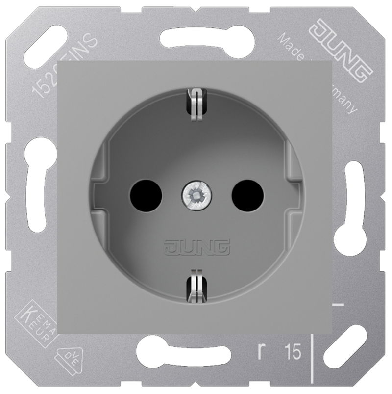 JUNG CD5120BFGR Steckdosen-Einsatz für Klappdeckel Grau JUNG CD5120BFGR Steckdosen-Einsatz für Klappdeckel Grau