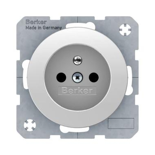 Berker 6768762089 Steckdose mit Schutzkontaktstift u. erh.BS R.1/R.3 Polarweiß, Glänzend