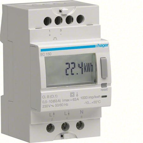 Hager EC150 Energiezähler 1-Tarif, Direktmessung 63A