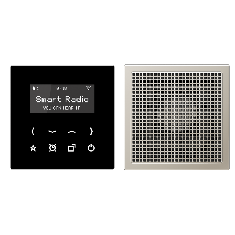 JUNG RADES2918 Smart Radio Set-Mono Schwarz-Edelstahl