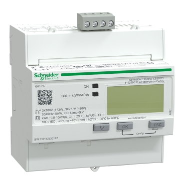 Schneider A9MEM3155 Energiezähler 3-Phasig 63A erweiterte Messfunktion Modbus 1E/1A MIDkonform