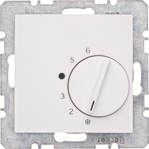 Berker 20261909 Temperaturregler mit Wechsler und Zentralstück S.1/B.3/B.7 Polarweiß, Matt Berker 20261909 Temperaturregler mit Wechsler und Zentralstück S.1/B.3/B.7 Polarweiß, Matt
