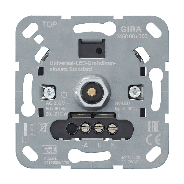 Gira 245000 LED Drehdimmer Einsatz Standard System 3000 Gira 245000 LED Drehdimmer Einsatz Standard System 3000