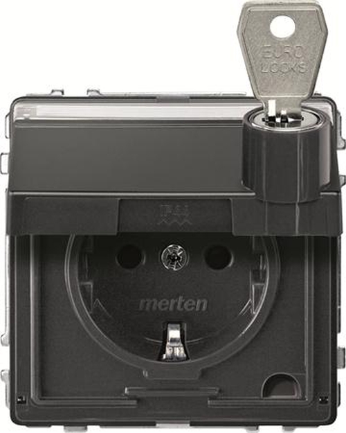 Merten MEG2316-7214 Schuko Steckdosen-Einsatz Integrierter erhöhter Berührungsschutz Anthrazit Merten MEG2316-7214 Schuko Steckdosen-Einsatz Integrierter erhöhter Berührungsschutz Anthrazit