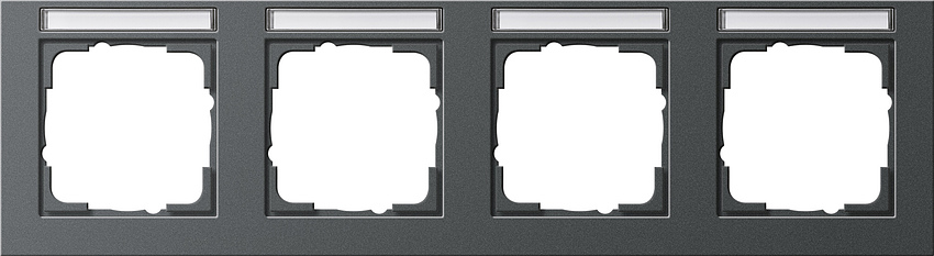 GIRA 109423 Rahmen 4-Fach mit Beschriftungsfeld Waagerecht E2 Anthrazit