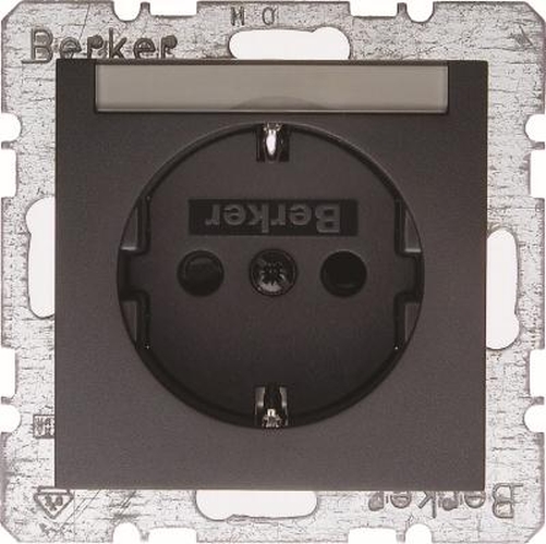 Berker 47491606 Steckdose SCHUKO mit Beschriftungsfeld u. erh.BS B.3/B.7 Anthrazit, Matt Berker 47491606 Steckdose SCHUKO mit Beschriftungsfeld u. erh.BS B.3/B.7 Anthrazit, Matt