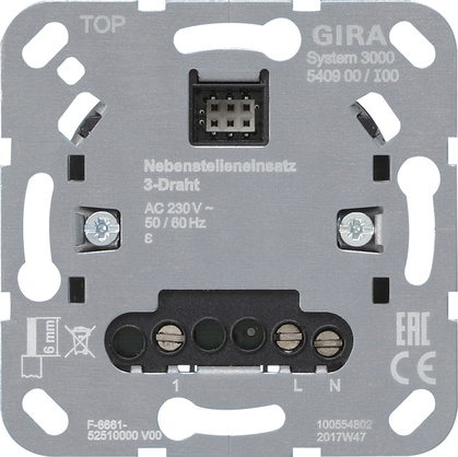 Gira 540900 Nebenstellen Einsatz 3-Draht System 3000 Gira 540900 Nebenstellen Einsatz 3-Draht System 3000