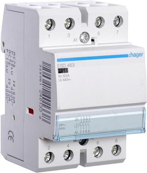 Hager ESD463 Installationsschütze 63A 4 Schließer 24V