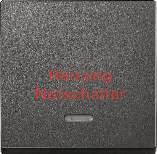 Merten 431814 Kontroll-Wippe mit Aufdruck "Heizung Notschalter" Anthrazit