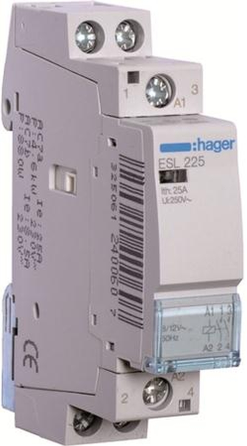 Hager ESL225 Installationsschütze 25A 2 Schließer 12V