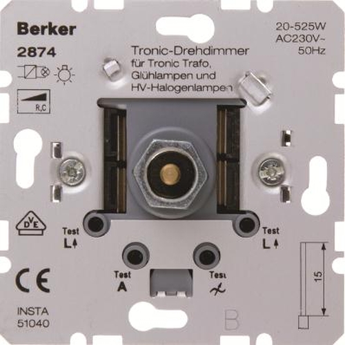 Berker 2874 Tronic-Drehdimmer Einsätz mit Softrastung Hauselektronik