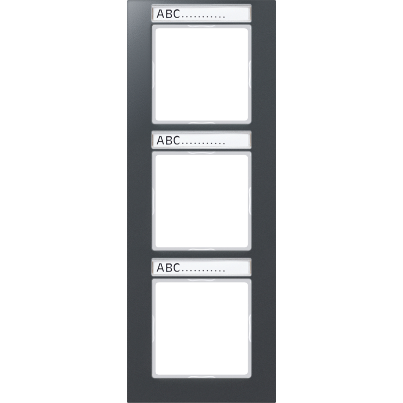 JUNG AC583BFNAANM Rahmen mit Schriftfeld 3-Fach Anthrazit Matt JUNG AC583BFNAANM Rahmen mit Schriftfeld 3-Fach Anthrazit Matt