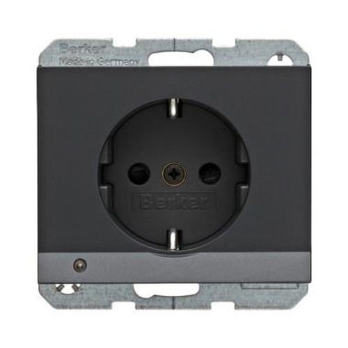 Berker 41097006 Steckdose SCHUKO mit LED-Orientierungslicht K.1 Anthrazit, Matt Berker 41097006 Steckdose SCHUKO mit LED-Orientierungslicht K.1 Anthrazit, Matt