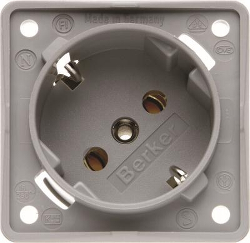 Berker 841852526 Steckdose SCHUKO 45°, mit Schraubklemmen, Integro Modul-Einsätze, Grau M. Berker 841852526 Steckdose SCHUKO 45°, mit Schraubklemmen, Integro Modul-Einsätze, Grau M.