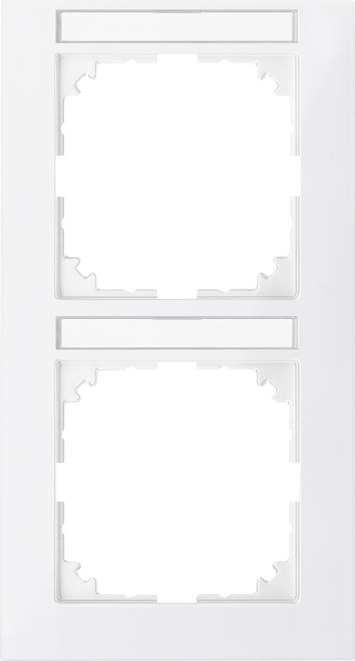 Merten MEG4022-3619 Rahmen 2-Fach mit Beschriftungsträger senkrechte M- Pure Polarweiß