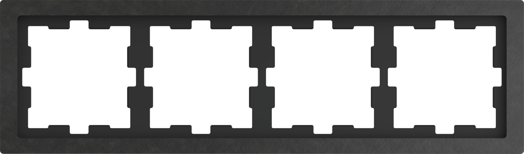 Merten MEG4040-6547 Rahmen 4-Fach D-Life-Glas/Stein Schiefer Geschliffen