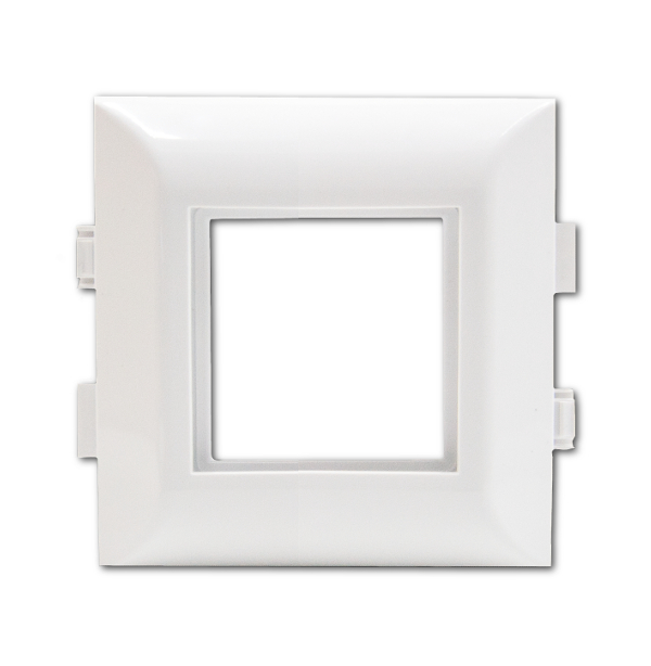 Rahmen 1-Fach für 45x45 mm Module Reinweiß Rahmen 1-Fach für 45x45 mm Module Reinweiß