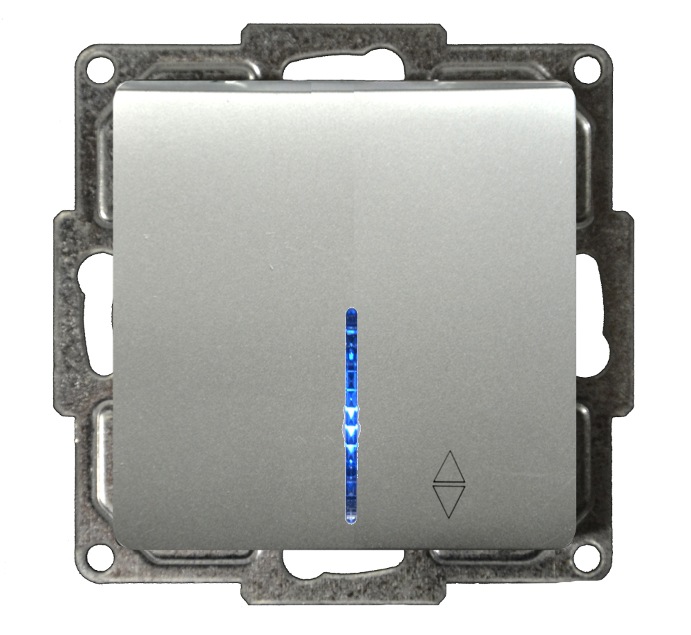 Moderna Wechselschalter mit LED Silber Moderna Wechselschalter mit LED Silber