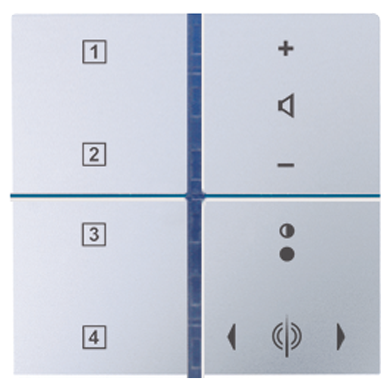 JUNG RANA514TSAL Tastensatz RadioSenkrecht Aluminium