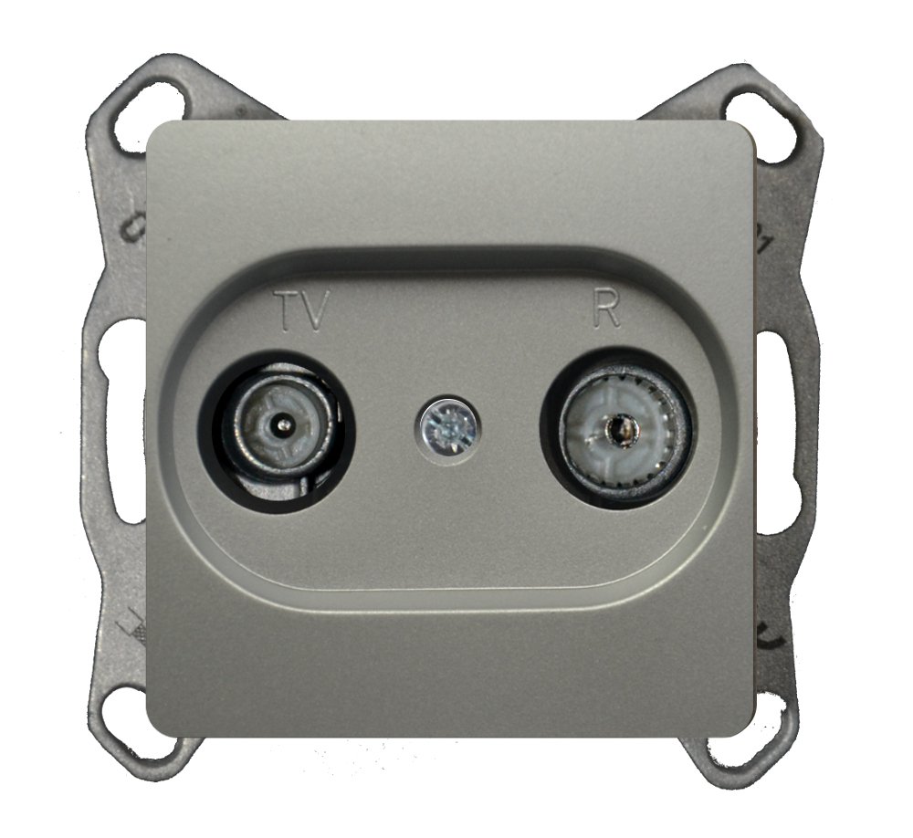 Visage TV-Radio Durchgangsdose Silber Visage TV-Radio Durchgangsdose Silber