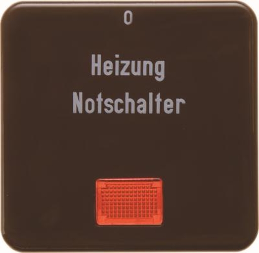 Berker 156901 Wippe 'Heizung' mit roter Linse wg Up IP44 Braun, Glänzend