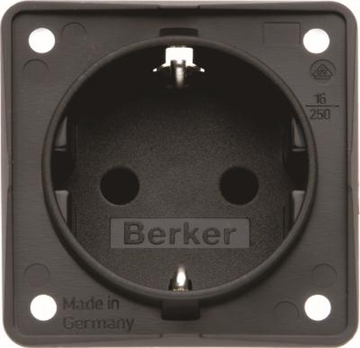 Berker 947792505 Integro Schuko Steckdose mit EBS Anthrazit Matt