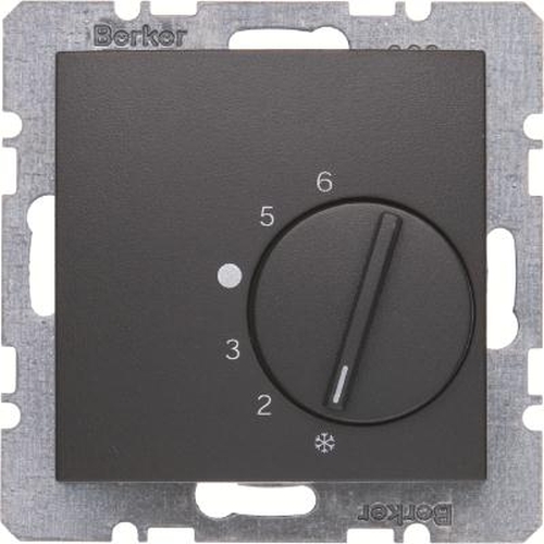 Berker 20261606 Temperaturregler mit Wechsler und Zentralstück B.3/B.7 Anthrazit, Matt Berker 20261606 Temperaturregler mit Wechsler und Zentralstück B.3/B.7 Anthrazit, Matt