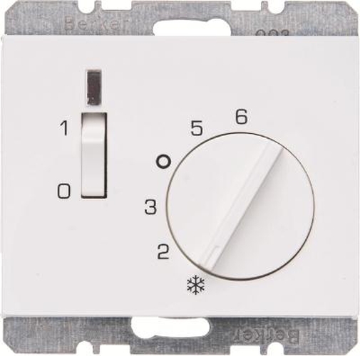Berker 20307109 Temp.-Regler mit Öffner, Z.-Stk., Wippsch. u. LED K.1 Polarweiß, Glänzend Berker 20307109 Temp.-Regler mit Öffner, Z.-Stk., Wippsch. u. LED K.1 Polarweiß, Glänzend