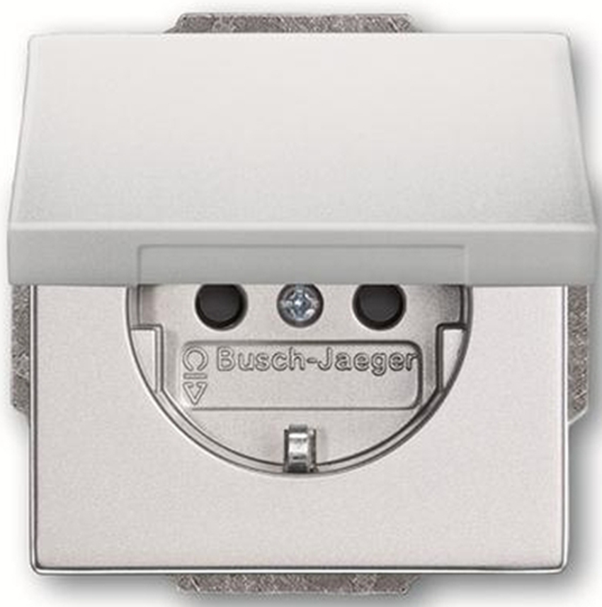 Busch-Jaeger 20EUK-83 Steckdosen Einsatz mit Klappdeckel Alusilber Busch-Jaeger 20EUK-83 Steckdosen Einsatz mit Klappdeckel Alusilber