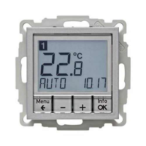 Berker 20441404 Temperaturregler, Schließer, mit Zentralstück, zeitgesteuert B.7 Alu, Matt Berker 20441404 Temperaturregler, Schließer, mit Zentralstück, zeitgesteuert B.7 Alu, Matt