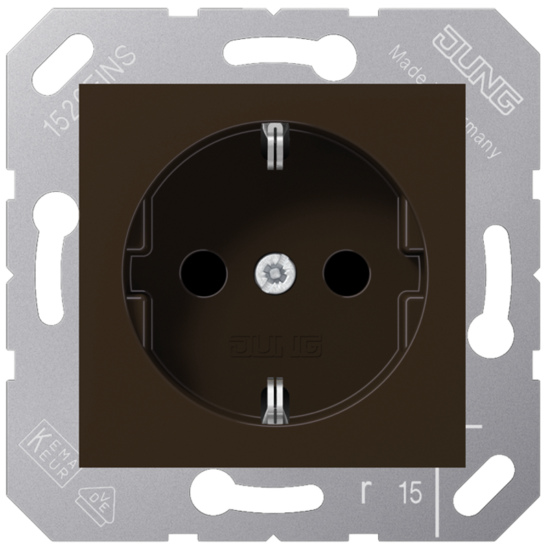 JUNG CD5120BFBR Steckdosen-Einsatz für Klappdeckel Braun JUNG CD5120BFBR Steckdosen-Einsatz für Klappdeckel Braun