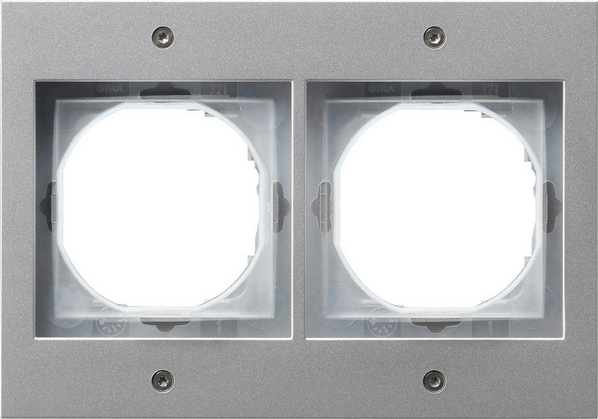 GIRA 021265 Rahmen 2-Fach TX_44 Farbe Aluminium GIRA 021265 Rahmen 2-Fach TX_44 Farbe Aluminium