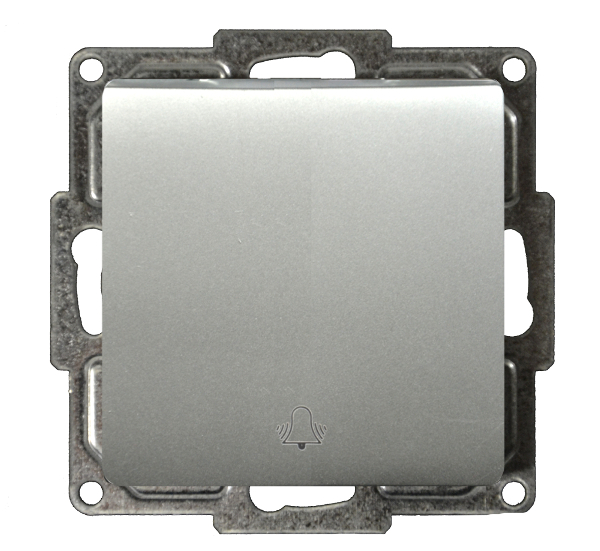 Moderna Taster mit Symbol "Klingel" Silber Moderna Taster mit Symbol "Klingel" Silber
