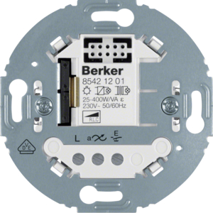 Berker 85421201 Universal Tastdimmer Einsätz 1fach 2-Draht, Tragring rund