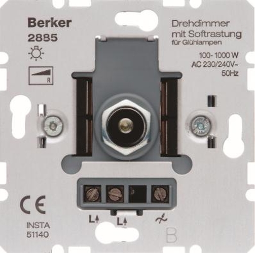 Berker 2885 Drehdimmer Einsätz mit Softrastung Hauselektronik